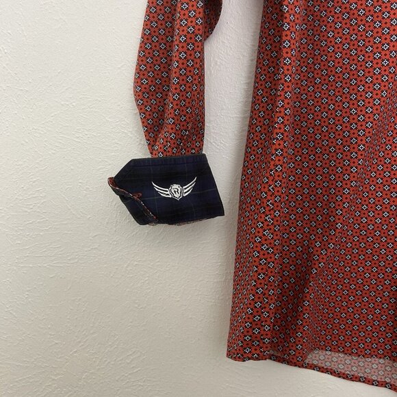 Ariat Shirt Red Relentless Geometric Flip Cuffs Western Rodeo  Ranch Cowboy LRG - Picture 12 of 12